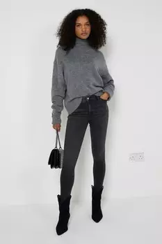 Узкие джинсы средней посадки River Island, черный