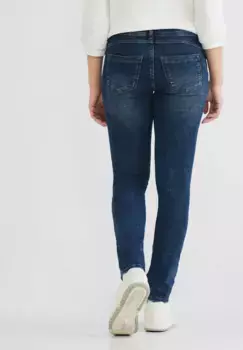 Узкие джинсы STREET ONE с четырьмя карманами, цвет Deep Indigo Used Wash