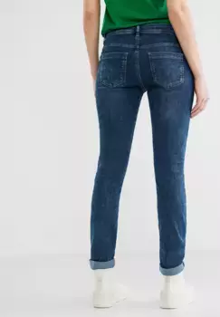 Узкие джинсы STREET ONE с четырьмя карманами, цвет Deep Indigo Used Wash