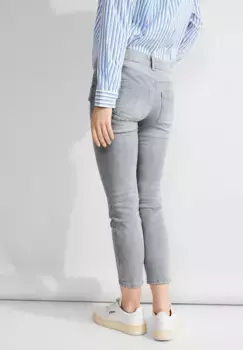 Узкие джинсы STREET ONE, средняя талия, цвет Light Grey Random Wash
