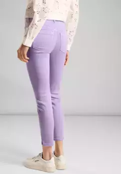 Узкие джинсы STREET ONE, завышенная талия, цвет Lilac Washed