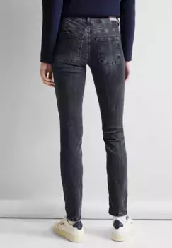 Узкие джинсы STREET ONE, завышенная талия, серый