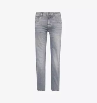 Узкие джинсы-стрейч с эффектом потертости, зауженные книзу 7 For All Mankind, цвет choral