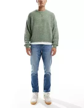 Узкие джинсы-стрейч в средне-синем цвете ASOS DESIGN