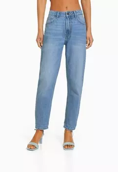 Узкие джинсы темно-синего цвета Bershka, темно-синий