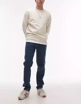 Узкие джинсы Topman стретч в цвете средне-синего тона