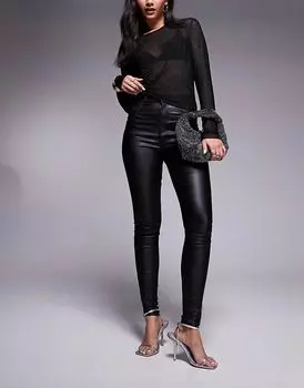Узкие джинсы Ultimate Skinny черного цвета с покрытием ASOS DESIGN