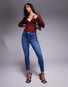 Узкие джинсы в полуотбеленном синем цвете River Island