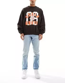 Узкие джинсы в средне-синем цвете ASOS DESIGN