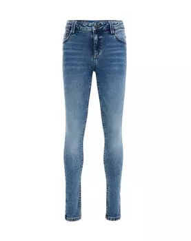 Узкие джинсы WE Fashion, синий деним
