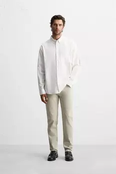 Узкие джинсы ZARA, бежевый