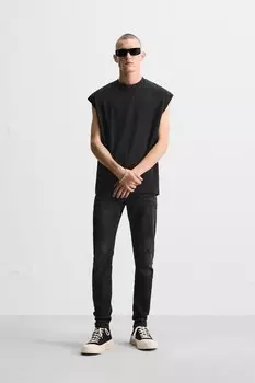 Узкие джинсы ZARA, черный