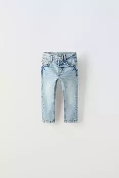 Узкие джинсы ZARA, светло-синий