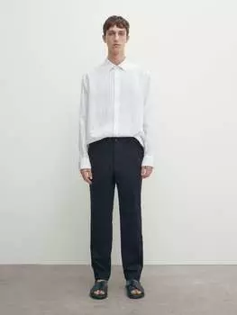Узкие фактурные брюки Massimo Dutti, синий
