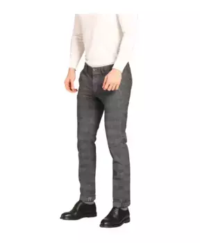 Узкие хлопковые брюки чинос с шевронным узором Mason'S, серый