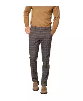 Узкие хлопковые брюки чинос в клетку «Глен» Mason'S, серый