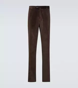 Узкие хлопковые брюки panta flat Loro Piana, коричневый