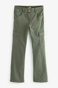 Узкие и облегающие джинсы Cargo Bootcut с подъемом Next, зеленый