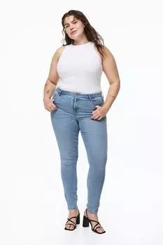 Узкие классические джинсы H&M, синий деним