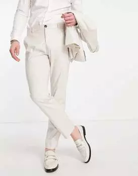 Узкие костюмные брюки цвета экрю Selected Homme