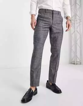 Узкие костюмные брюки темно-серого цвета New Look