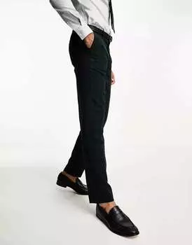 Узкие костюмные брюки в лесно-зеленую клетку ASOS