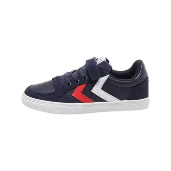 Узкие кожаные низкие кроссовки Stadil Jr Low унисекс для детей HUMMEL, темно-синий/темно-синий/темно-синий