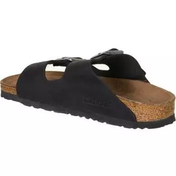 Узкие кожаные сандалии Arizona с мягкой стелькой женские Birkenstock, цвет Black Oiled Leather