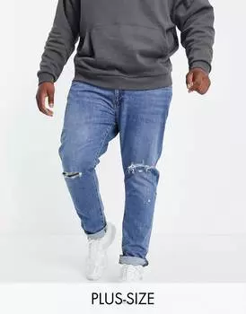 Узкие кроссовки Levi's Big &amp; Tall 512 голубого цвета с эффектом потертости