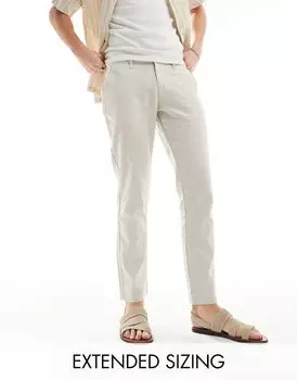 Узкие льняные брюки-чиносы ASOS DESIGN