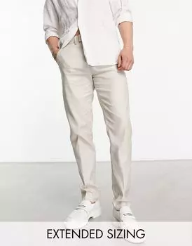 Узкие льняные брюки с каменным узором ASOS DESIGN