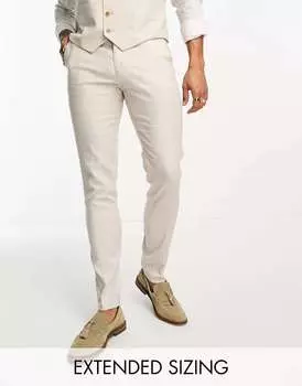 Узкие льняные брюки скинни ASOS