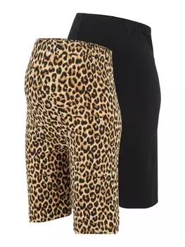 Узкие леггинсы Mamalicious Curve Emma, бежевый/черный