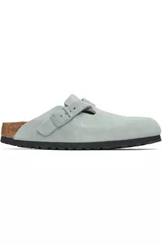 Узкие лоферы Boston с мягкой стелькой без шнуровки Birkenstock, цвет pure sage