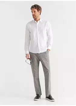 Узкие мужские брюки чинос антрацитового цвета с низкой талией Fabrika