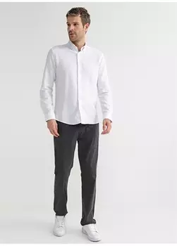 Узкие мужские брюки чинос антрацитового цвета с заниженной талией Fabrika