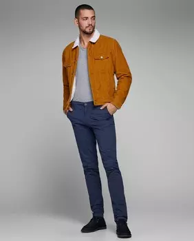 Узкие мужские брюки чинос Jack & Jones, темно-синий