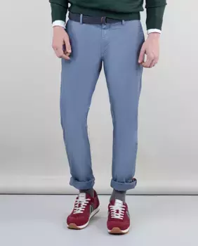 Узкие мужские брюки чинос синего цвета El Ganso, синий