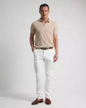 Узкие мужские брюки-чиносы цвета «off-white» PuroEgo, белый