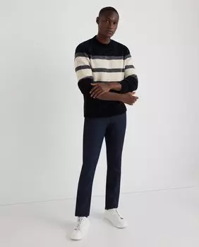 Узкие мужские брюки с 5 карманами синего цвета в микро горошек Emporio Armani, синий