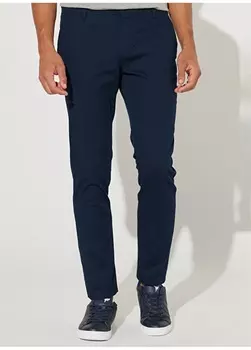 Узкие мужские брюки темно-синего кроя с нормальной талией Altnyldz Classic