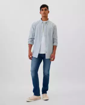Узкие мужские джинсы на молнии Gap, цвет Azul ndigo