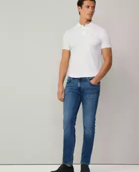 Узкие мужские джинсы с эффектом потертости Hackett, синий