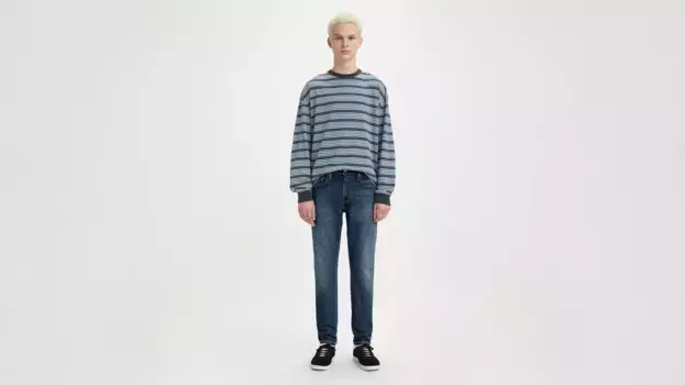 Узкие мужские джинсы с зауженным кроем и кромкой 512 Levi's, цвет Lights Out - Dark Wash - Stretch