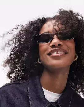 Узкие овальные солнцезащитные очки черепаховой расцветки Topshop Mallow