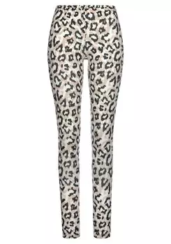 Узкие пижамные брюки LASCANA, разноцветный