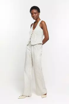 Узкие полосатые джинсы River Island, белый