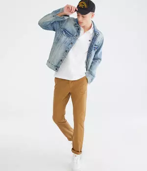 Узкие прямые брюки чинос Aeropostale, коричневый