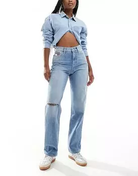 Узкие прямые джинсы Izzie с высокой посадкой, светло-синего цвета Tommy Jeans