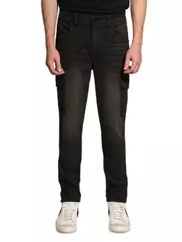 Узкие прямые джинсы-карго с высокой посадкой Monfrre, цвет Rodium